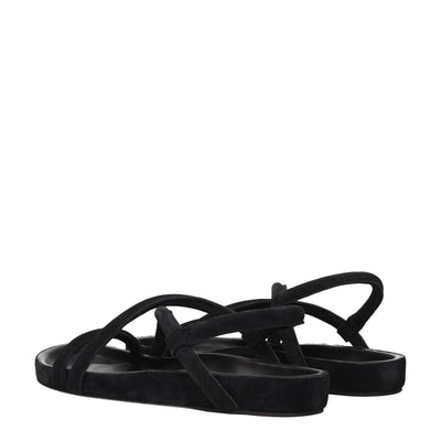 Isabel Marant Black Leather Flat Sandals
