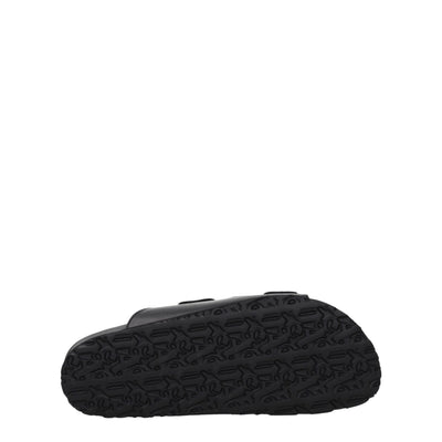 Palm Angels Black Leather Slippers Sandals