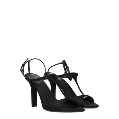 Givenchy Black Satin Stiletto Heel Sandals