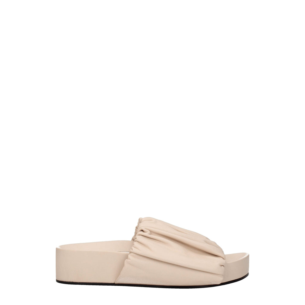 Jil Sander Pink Leather Slippers