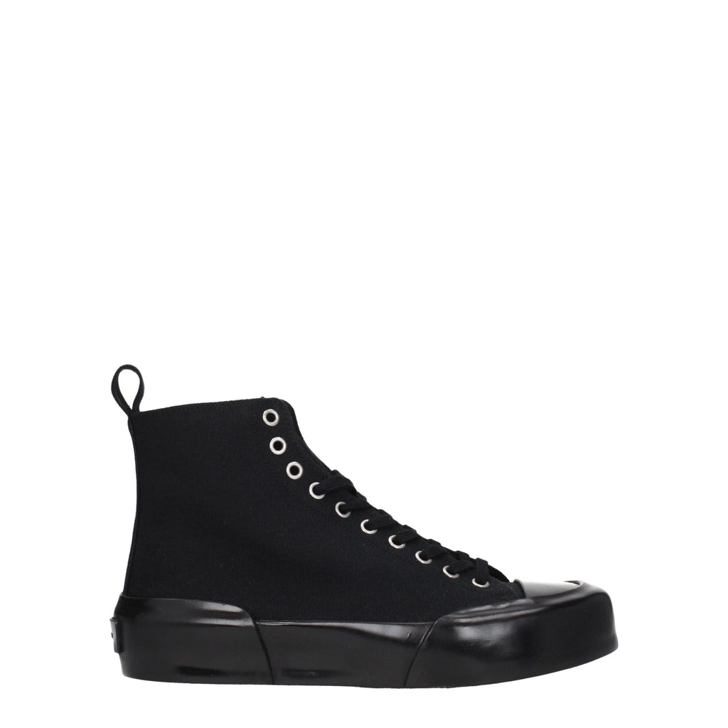 Jil Sander Black Fabric High Top Sneakers