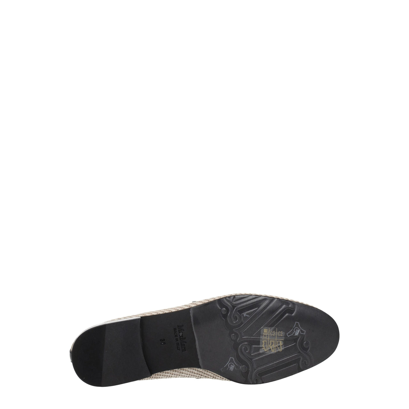 Max Mara Beige Fabric Slip-On Loafers