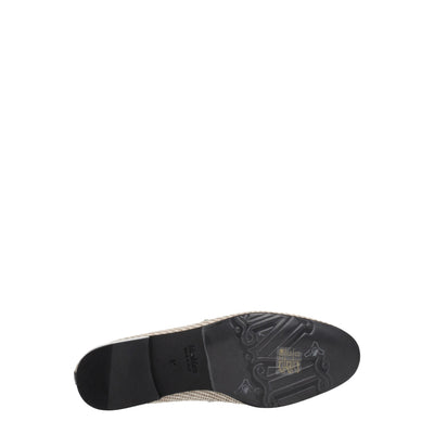 Max Mara Beige Fabric Slip-On Loafers
