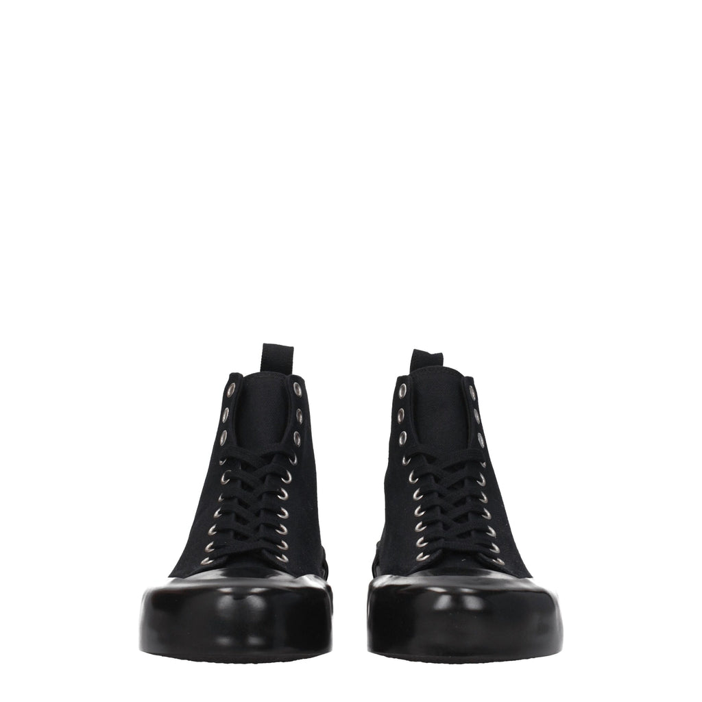 Jil Sander Black Fabric High Top Sneakers
