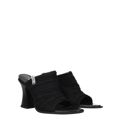 Premiata Black Fabric Platform Sandals