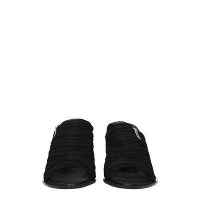 Premiata Black Fabric Platform Sandals