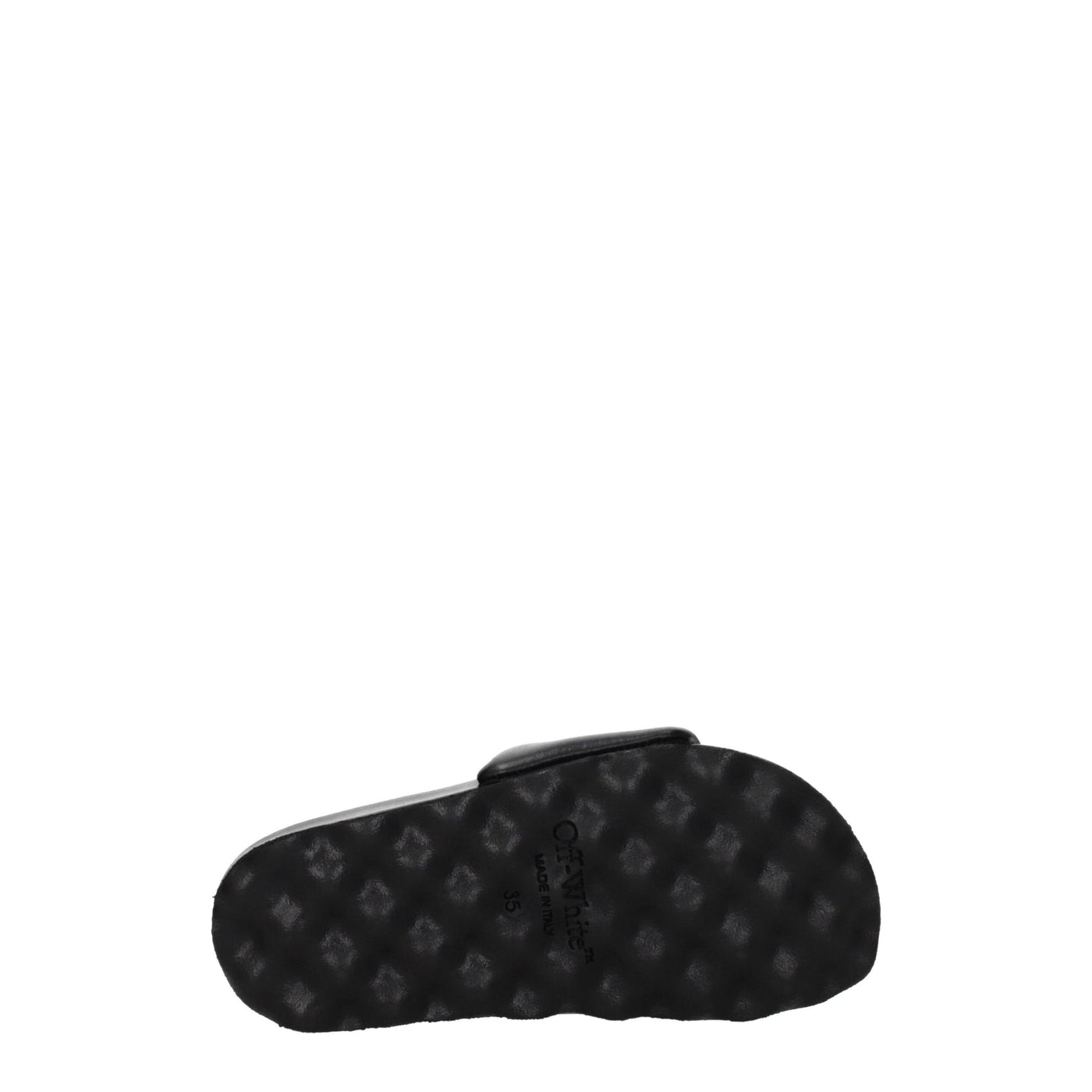 Off-White Black Leather Slippers