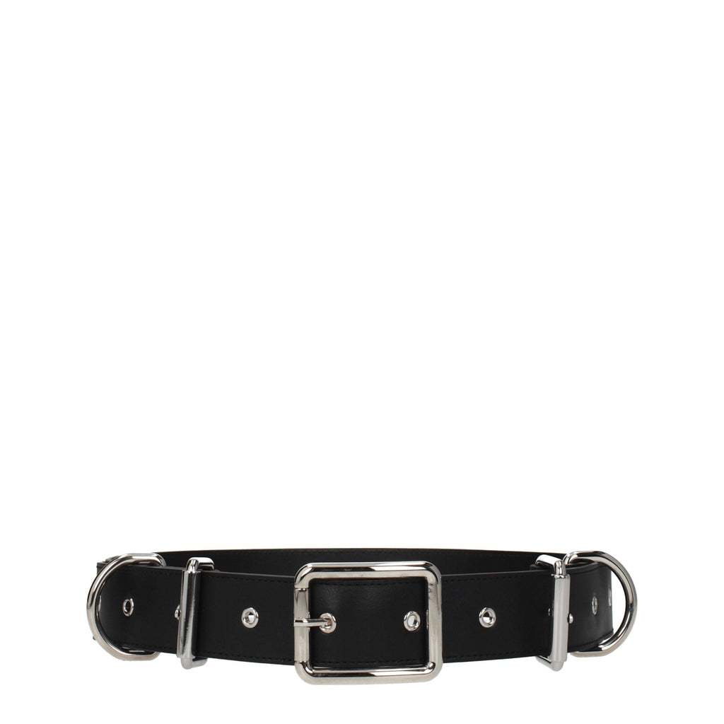 Moschino Black Leather Belt
