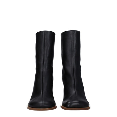 Jacquemus Black Leather Ankle Boots