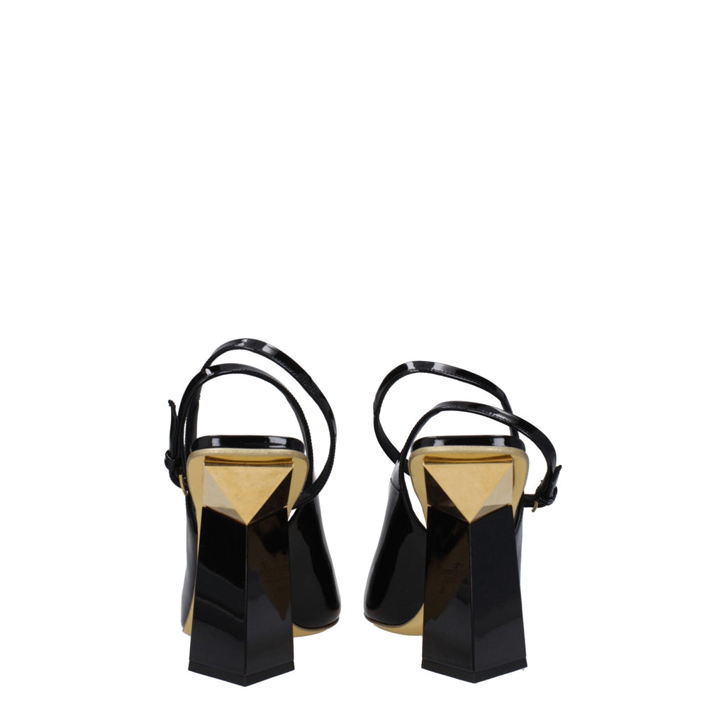 Valentino Garavani Black Leather Sandals