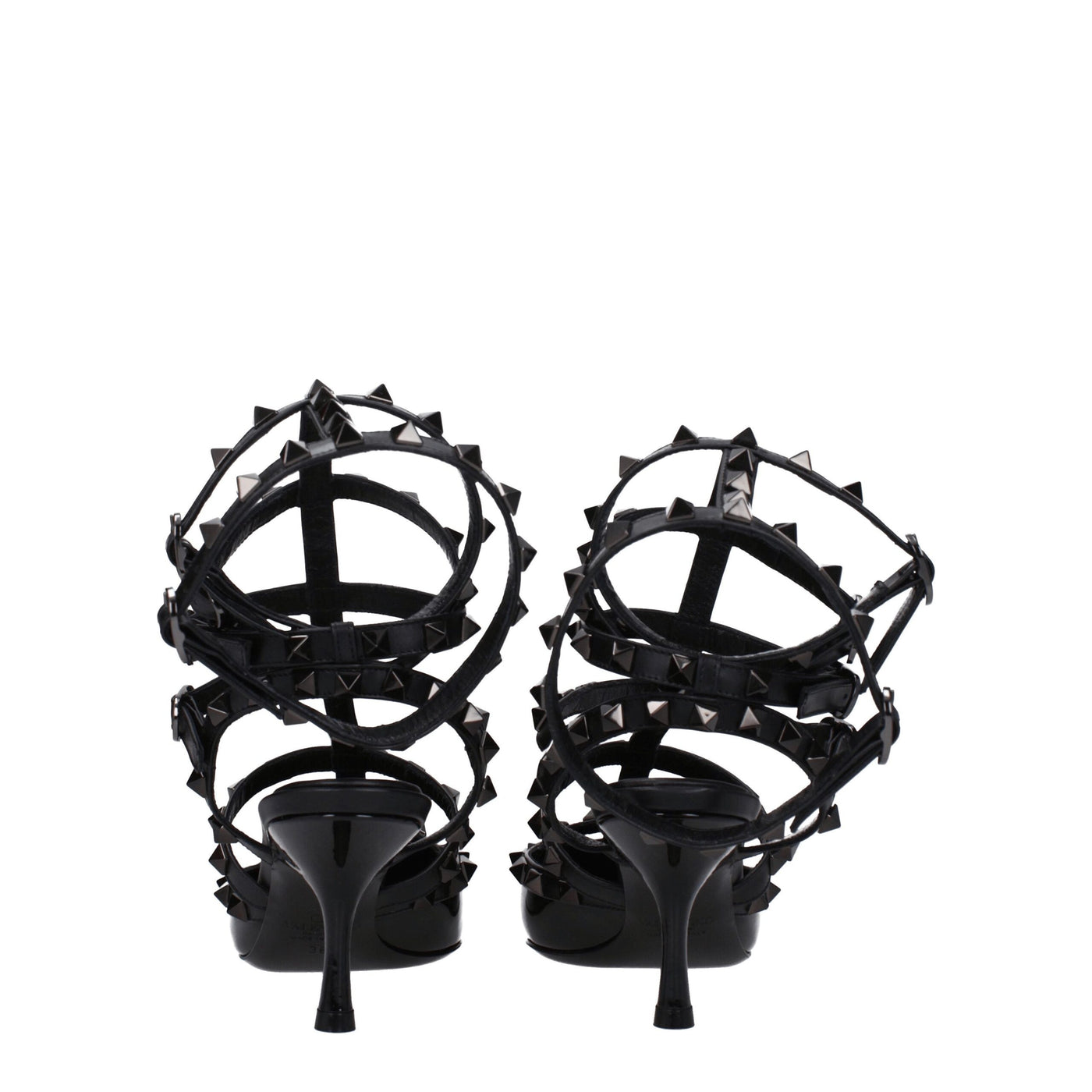 Valentino Garavani Black Leather Stiletto Heels Sandals