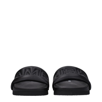 Ambush Black Leather Slippers Sandals