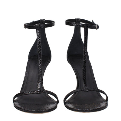 Isabel Marant Black Leather Stiletto Heel Sandals