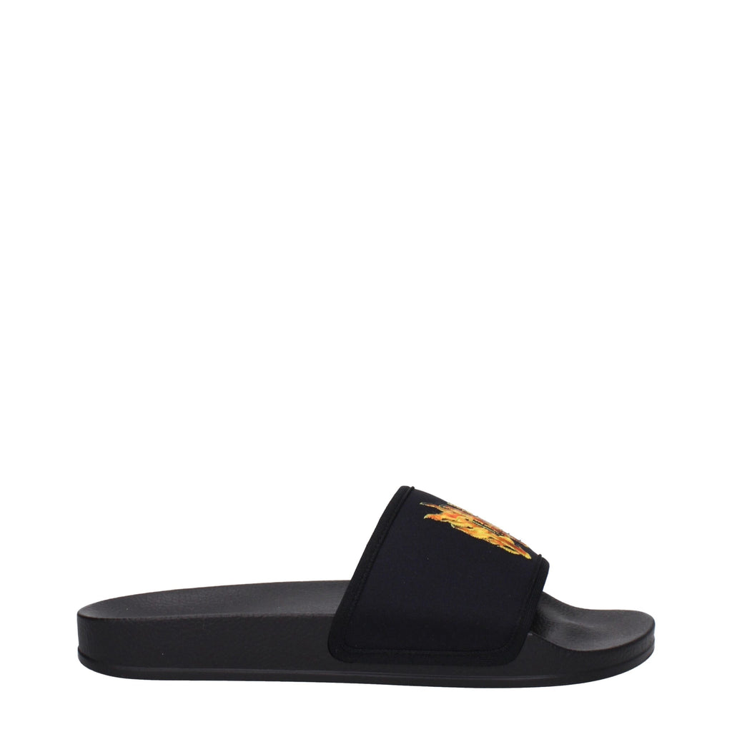 Palm Angels Black Fabric Slippers
