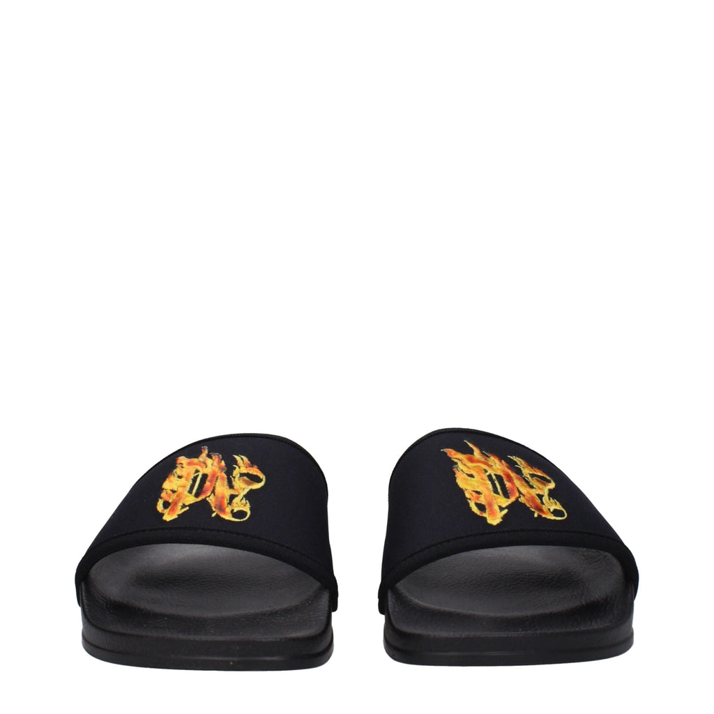 Palm Angels Black Fabric Slippers