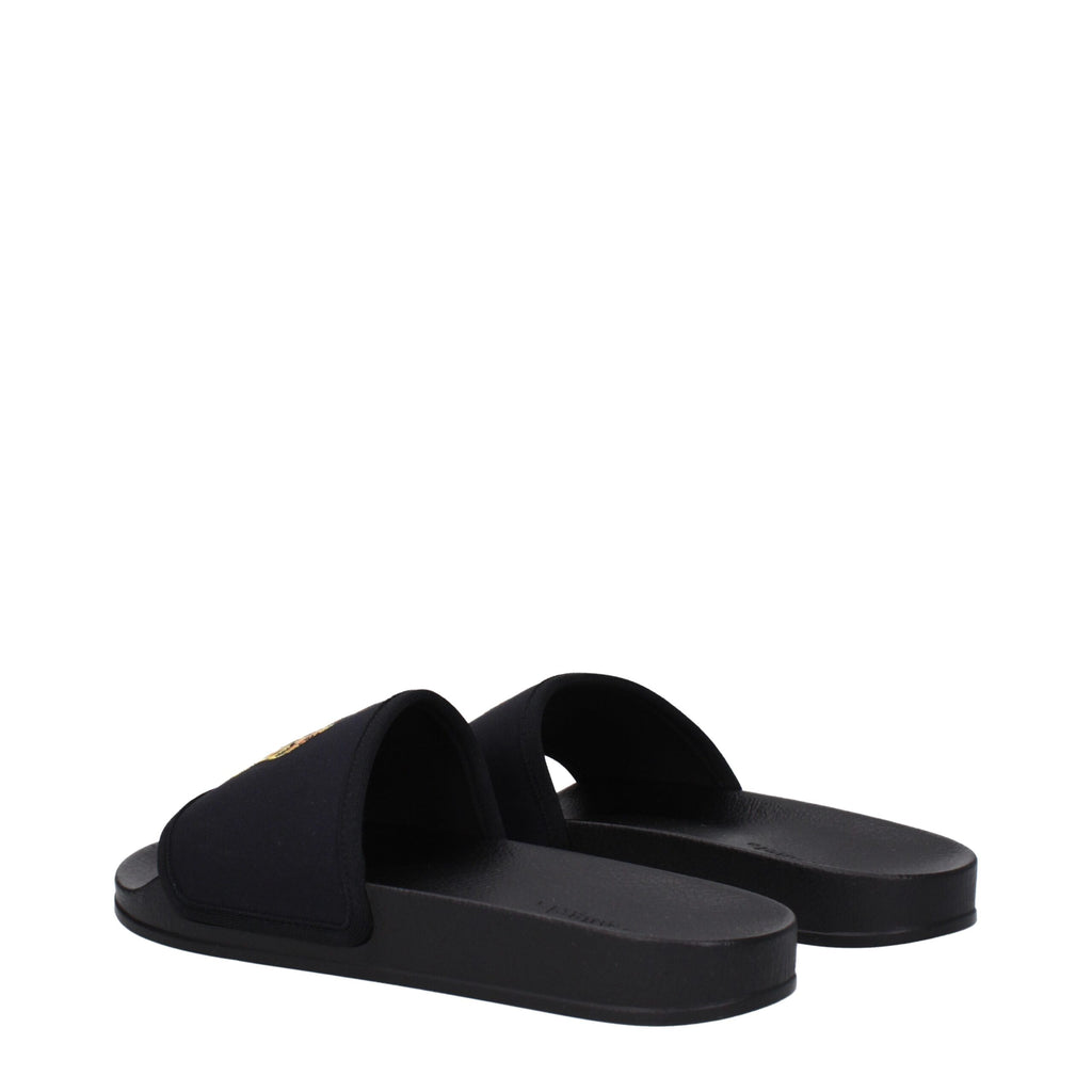 Palm Angels Black Fabric Slippers