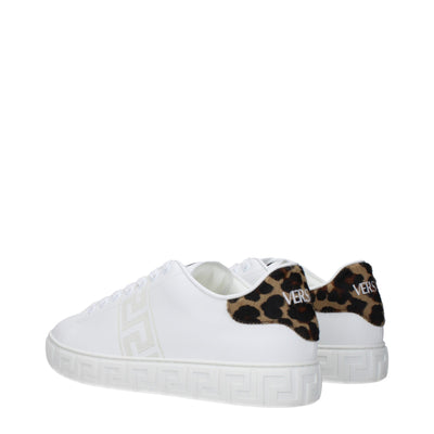 Versace White Leather Low Top Sneakers