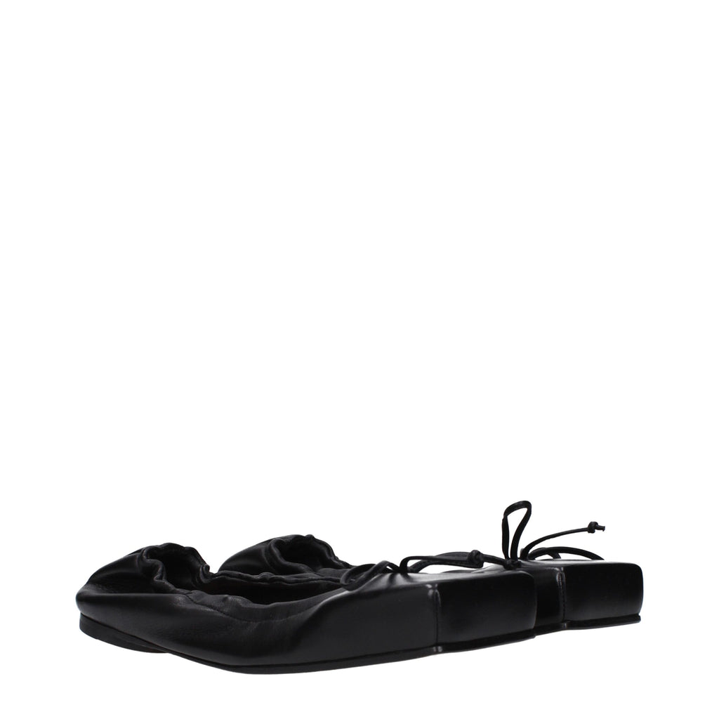 Jacquemus Black Leather Ballet Flats