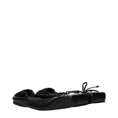 Jacquemus Black Leather Ballet Flats