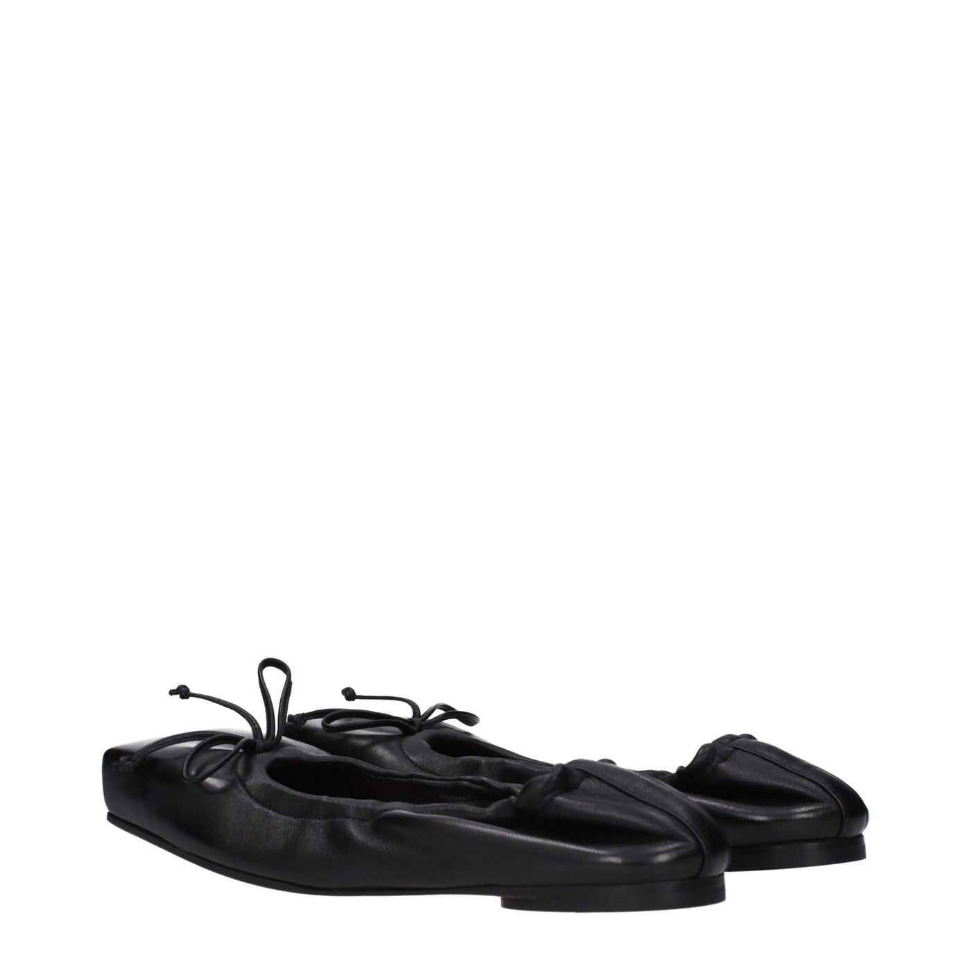 Jacquemus Black Leather Ballet Flats
