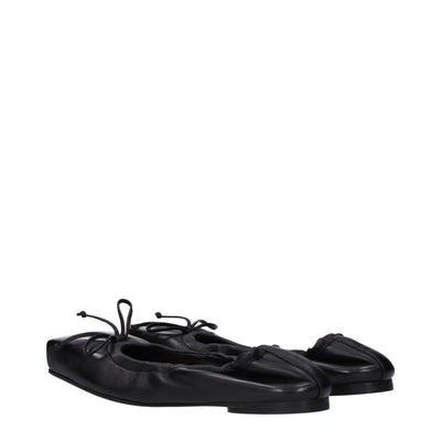 Jacquemus Black Leather Ballet Flats
