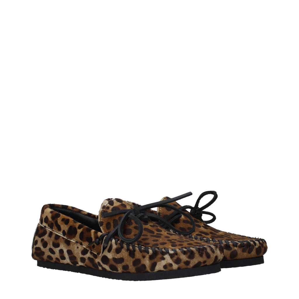 Isabel Marant Brown Horsehair Slip-On Loafers