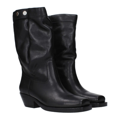 Isabel Marant Black Leather Ankle Boots