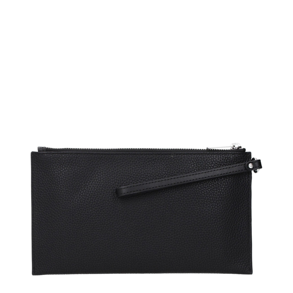 Michael Kors Black Leather Clutch Bag