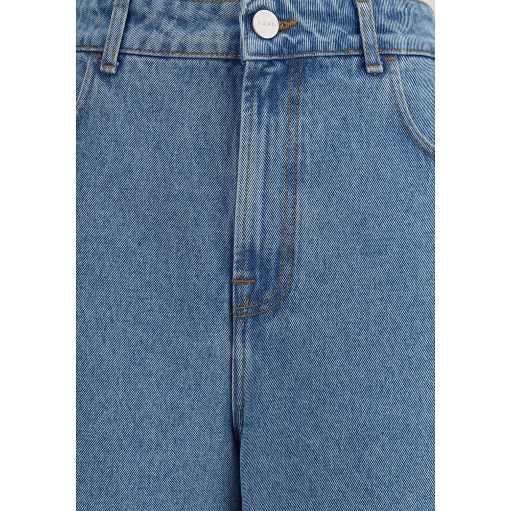 Rohe Blue Cotton Relaxed Fit Jeans