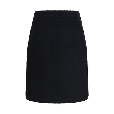Chloé Black Wool Midi Skirt