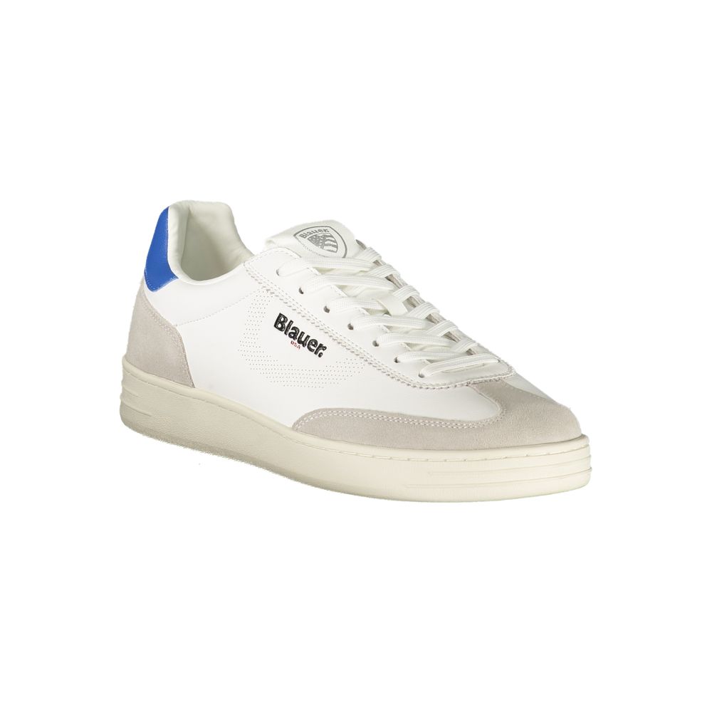 Blauer White Polyurethane Men's Sneaker
