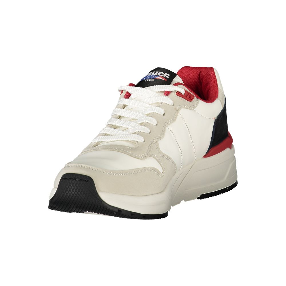 Blauer White Polyurethane Men Sneaker