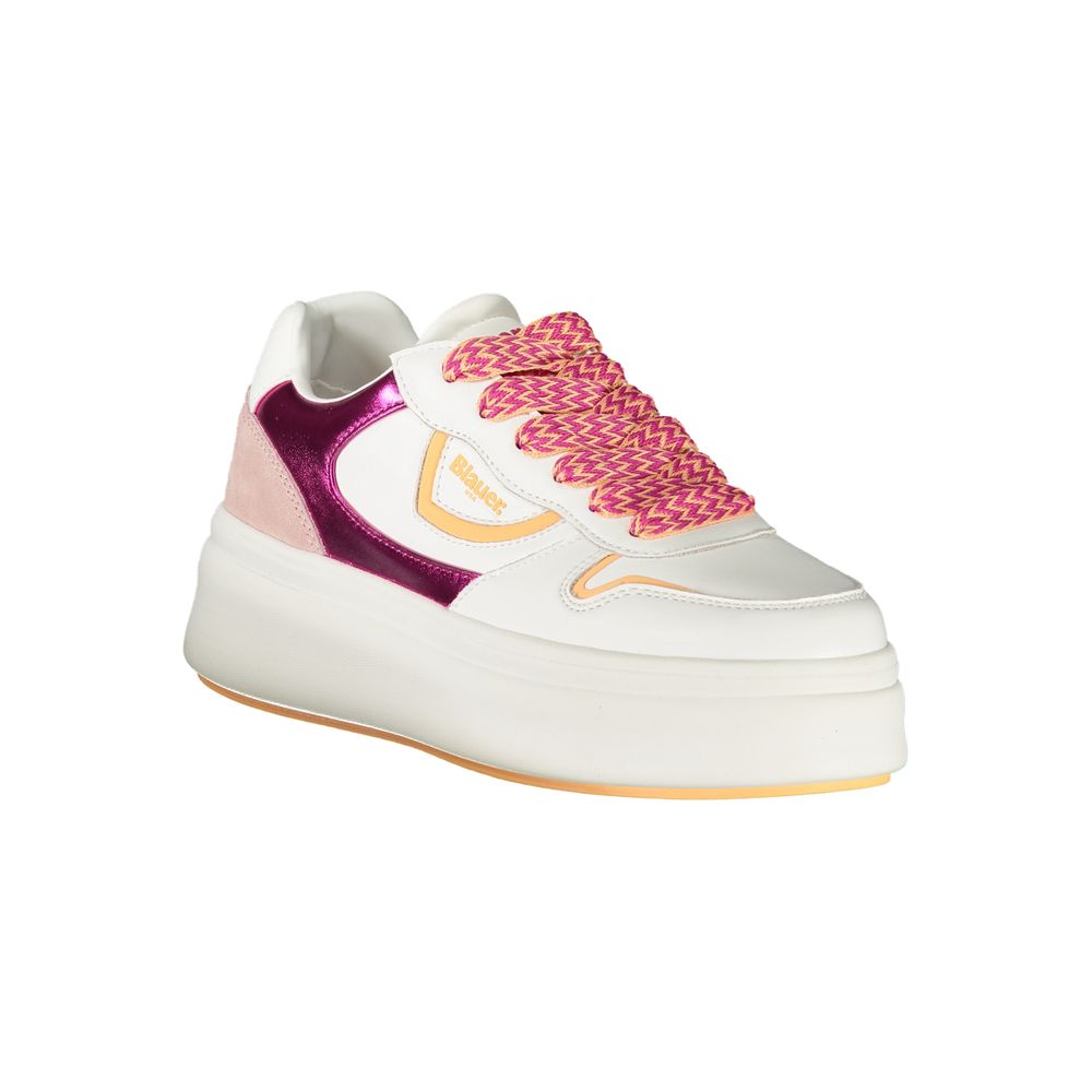 Blauer White Polyurethane Women Sneaker