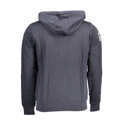 U.S. POLO ASSN. "Blue Cotton Men Sweater with Embroidered Zip and Pockets"