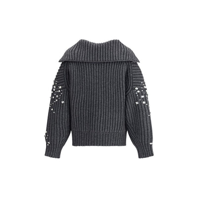 PINKO Rhinestones wool Cardigan