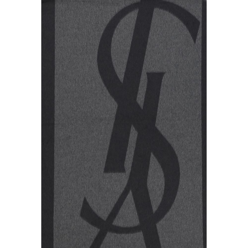 Saint Laurent Gray Silk Scarf
