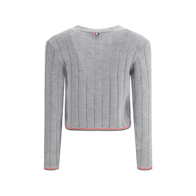 Thom Browne Gray Fleece Wool Cardigan