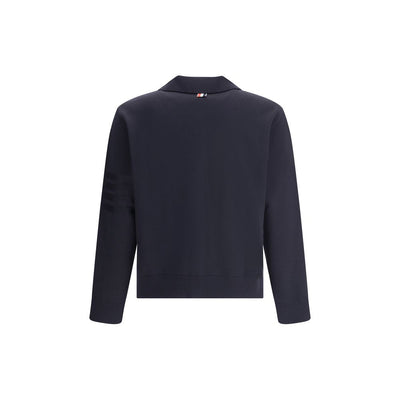 Thom Browne Blue Fleece Wool Cardigan