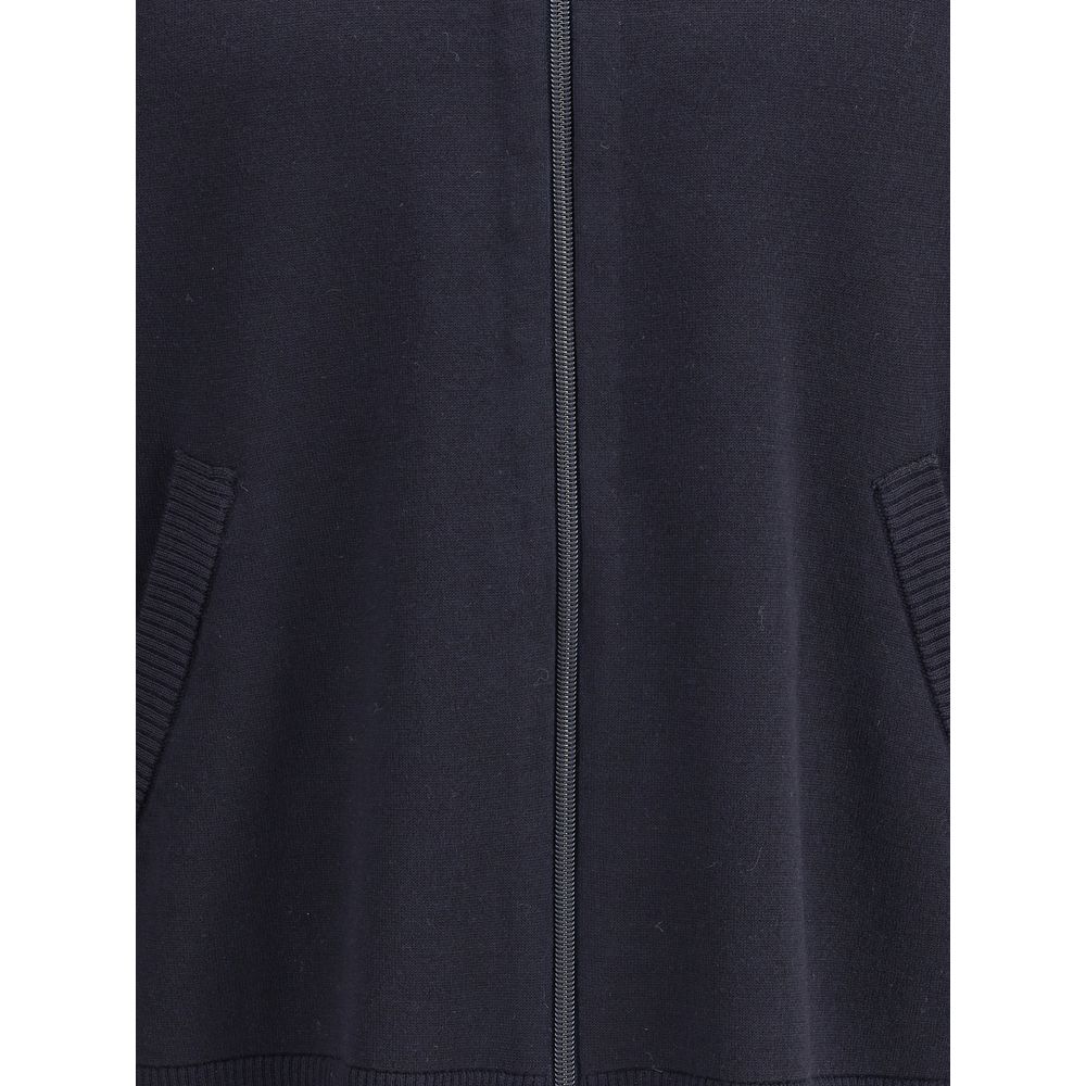 Thom Browne Blue Fleece Wool Cardigan