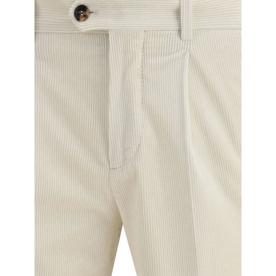 Brunello Cucinelli Cream Cotton Two-Piece Suit