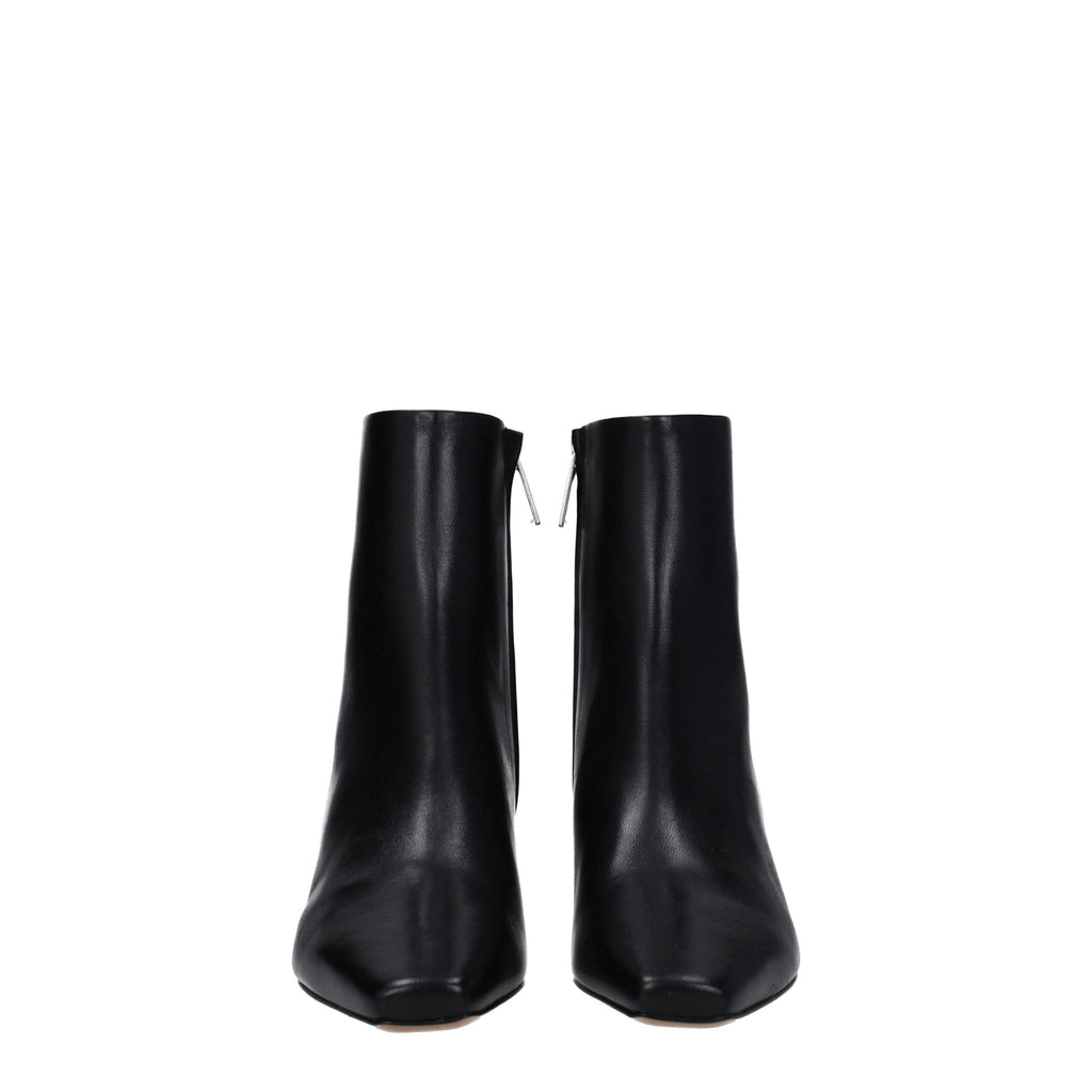 Off-White Black Leather Ankle Boots