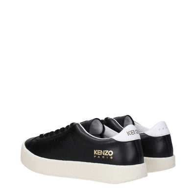 Kenzo Black Leather Low Top Sneakers