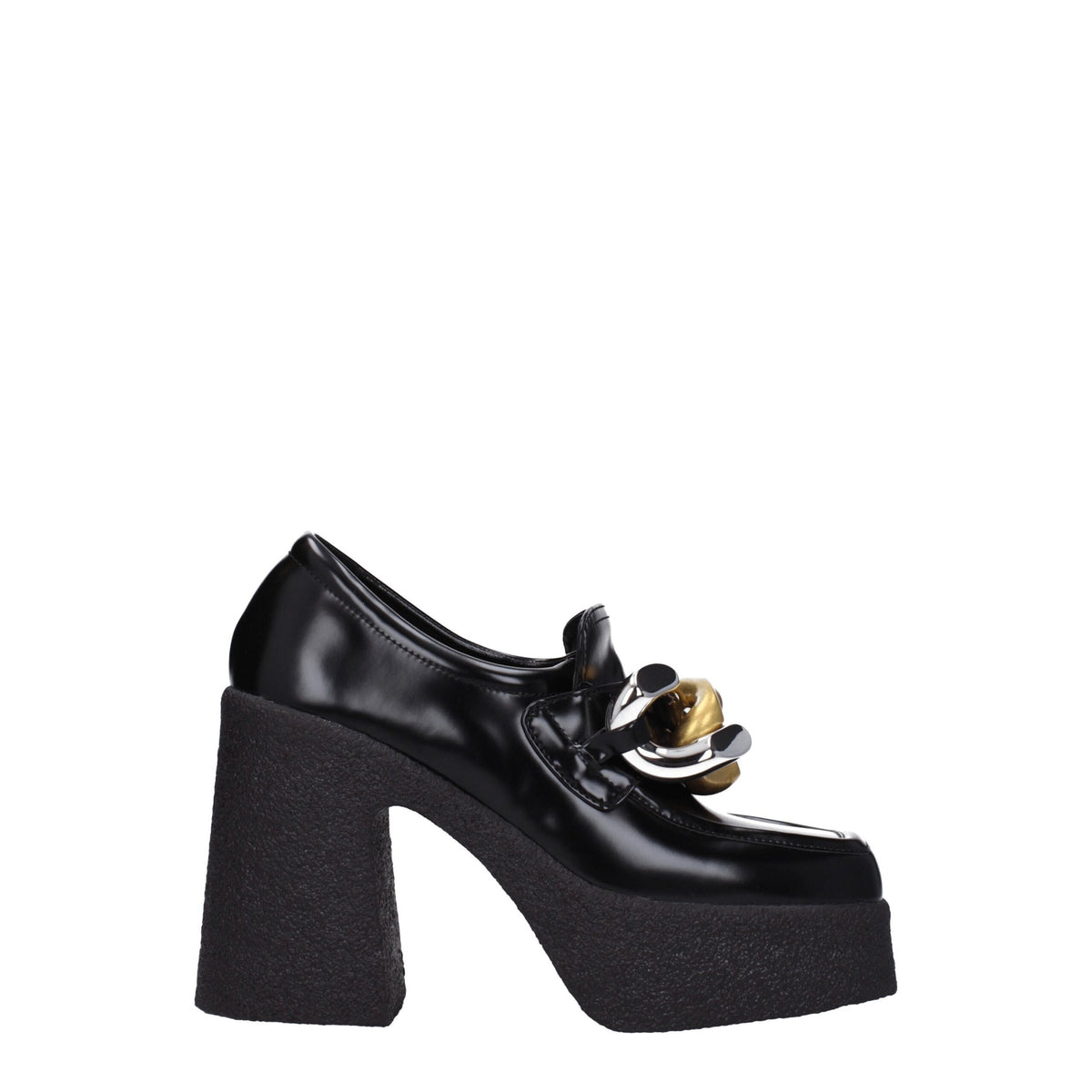 Stella McCartney Black Leather Platform Loafers