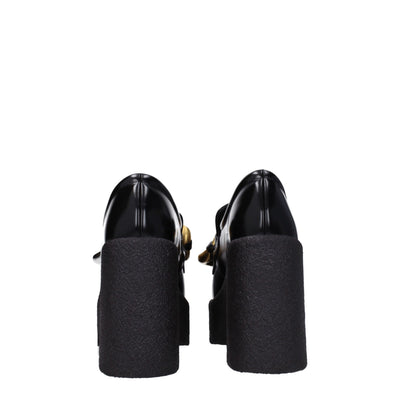 Stella McCartney Black Leather Platform Loafers