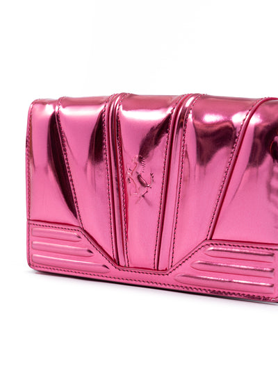 Ferrari Metal Pink GT patent leather bag with chain