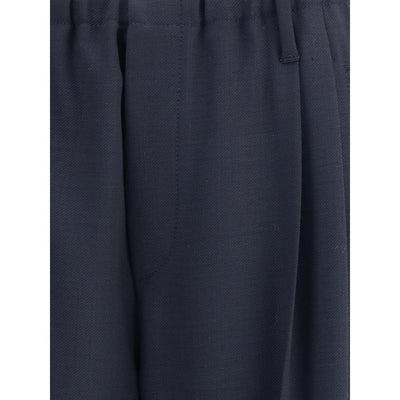 Brunello Cucinelli Gray Fleece Wool Casual Pants