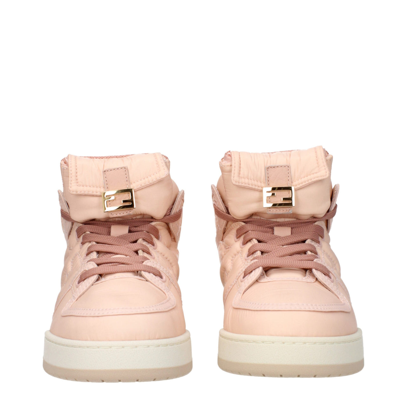 Fendi Pink Nylon High Top Sneakers