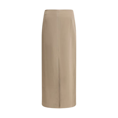Brunello Cucinelli Gray Acetate Midi Skirt