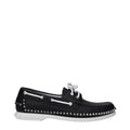 Christian Louboutin Black Leather Slip-On Loafers