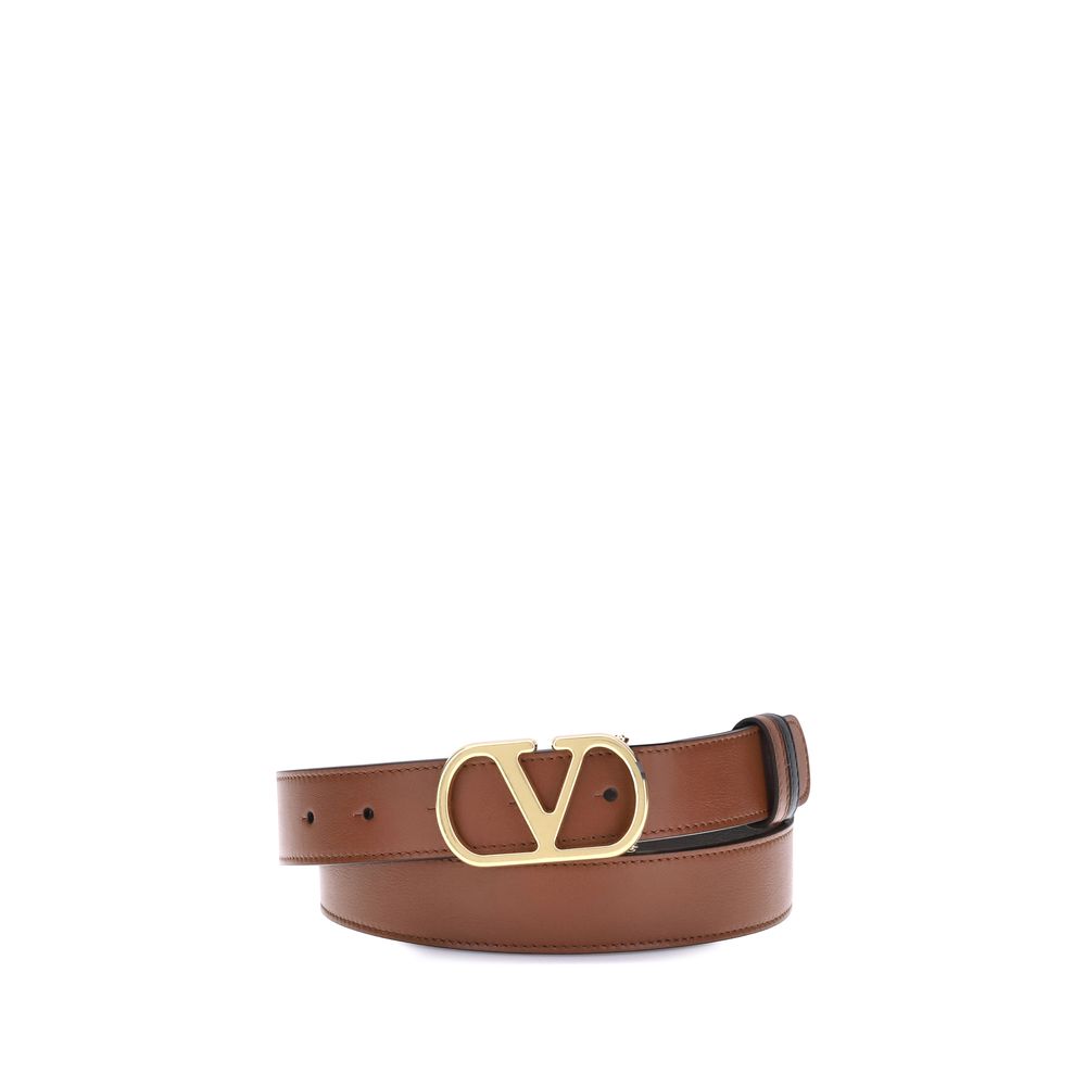 Valentino Garavani Brown Calf Leather Bos Taurus Regular Belt